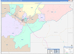 Grand Junction Metro Area Wall Map Color Cast Style 2026